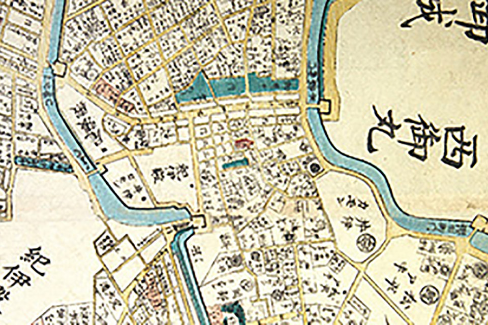 An ancient map of the area in which Hotel New Otani now stands
