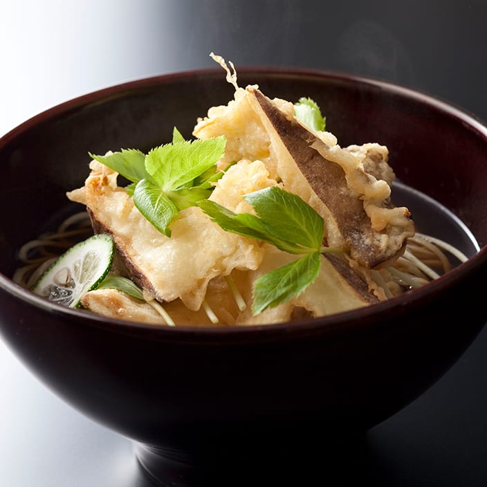 Soba Noodles with Matsutake Mushroom Tempura