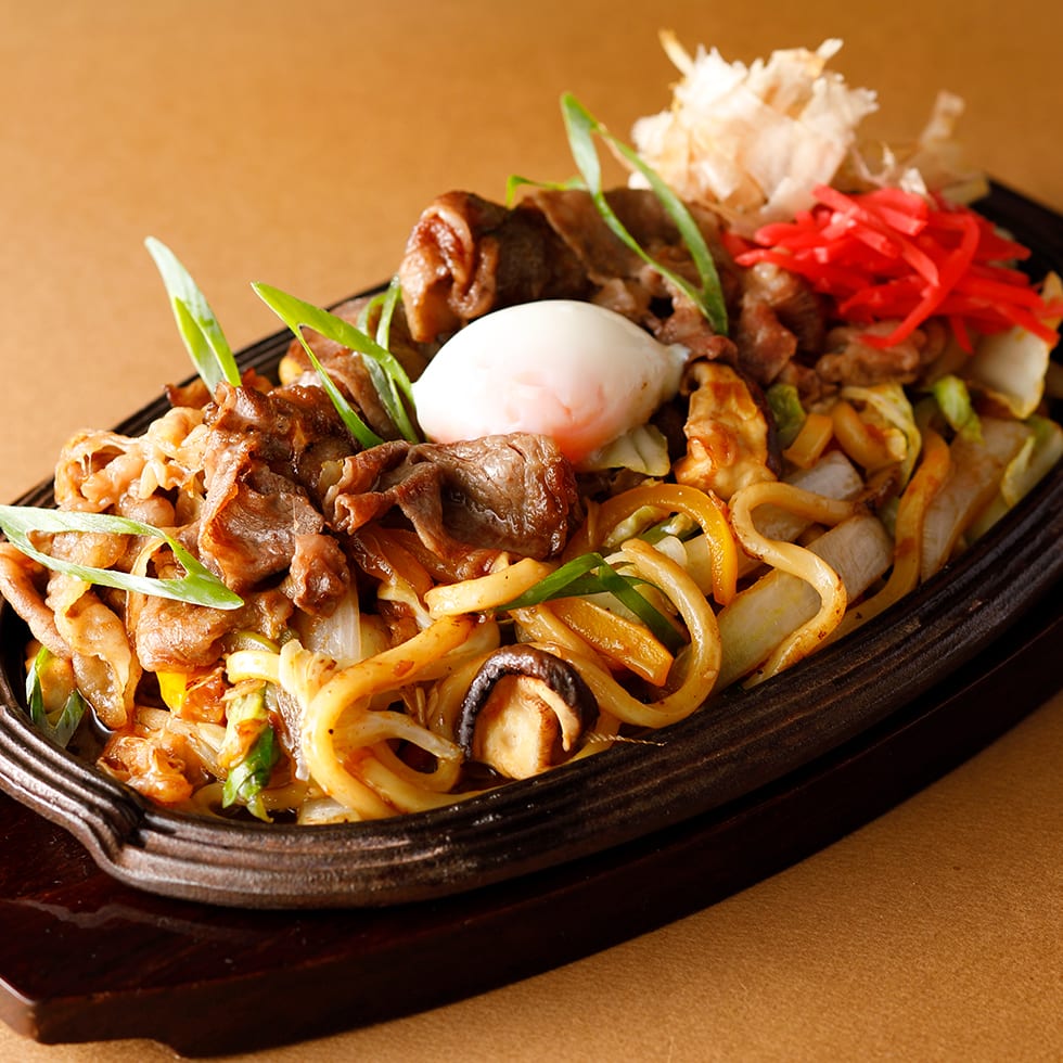 Fried J-cereal Udon Noodles with Tottori Wagyu