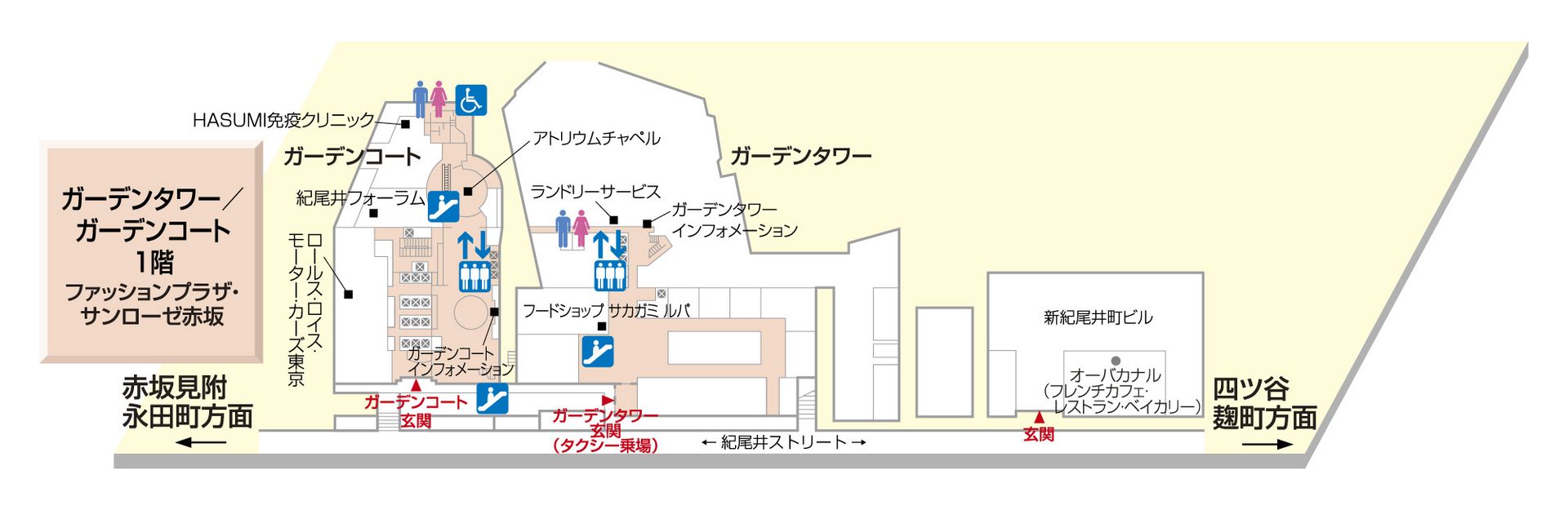 ガーデンタワー/ガーデンコート1階のフロアマップ図