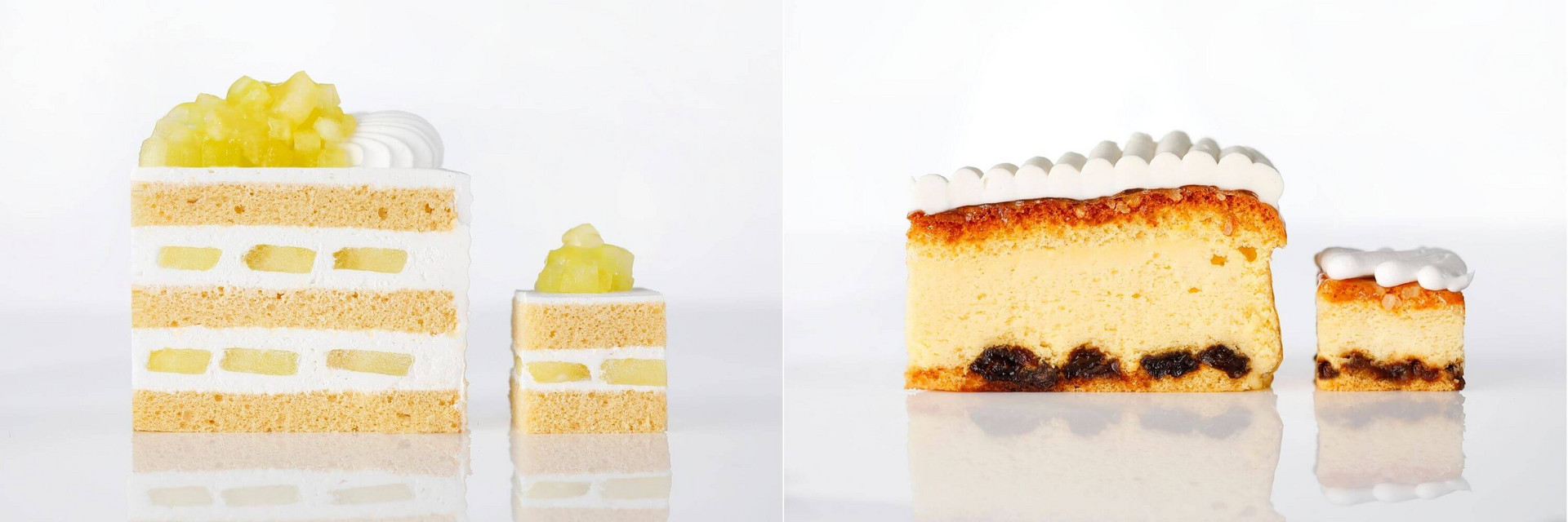 左:スーパーメロンショートケーキ 右:東京スーパーチーズケーキ