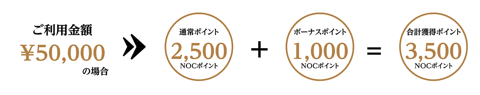 50,000円～99,999円ご利用の方には、通常の加算ポイントに加え、ニューオータニクラブポイント1,000ポイント