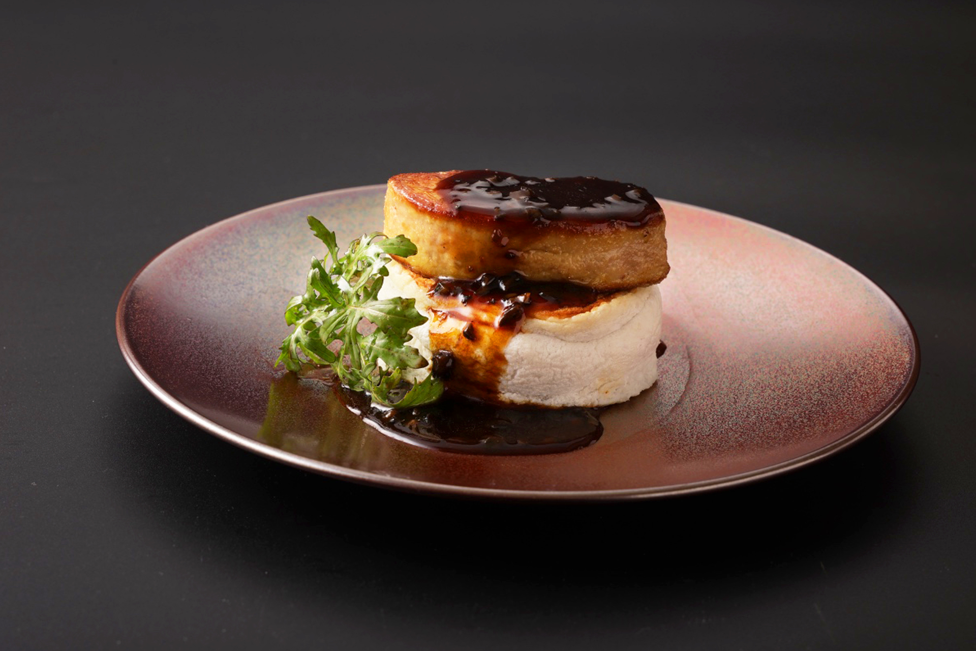 自然薯パンケーキとフォアグラ