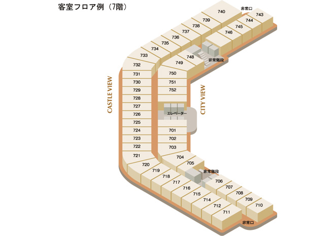 客室フロア（5階～17階）