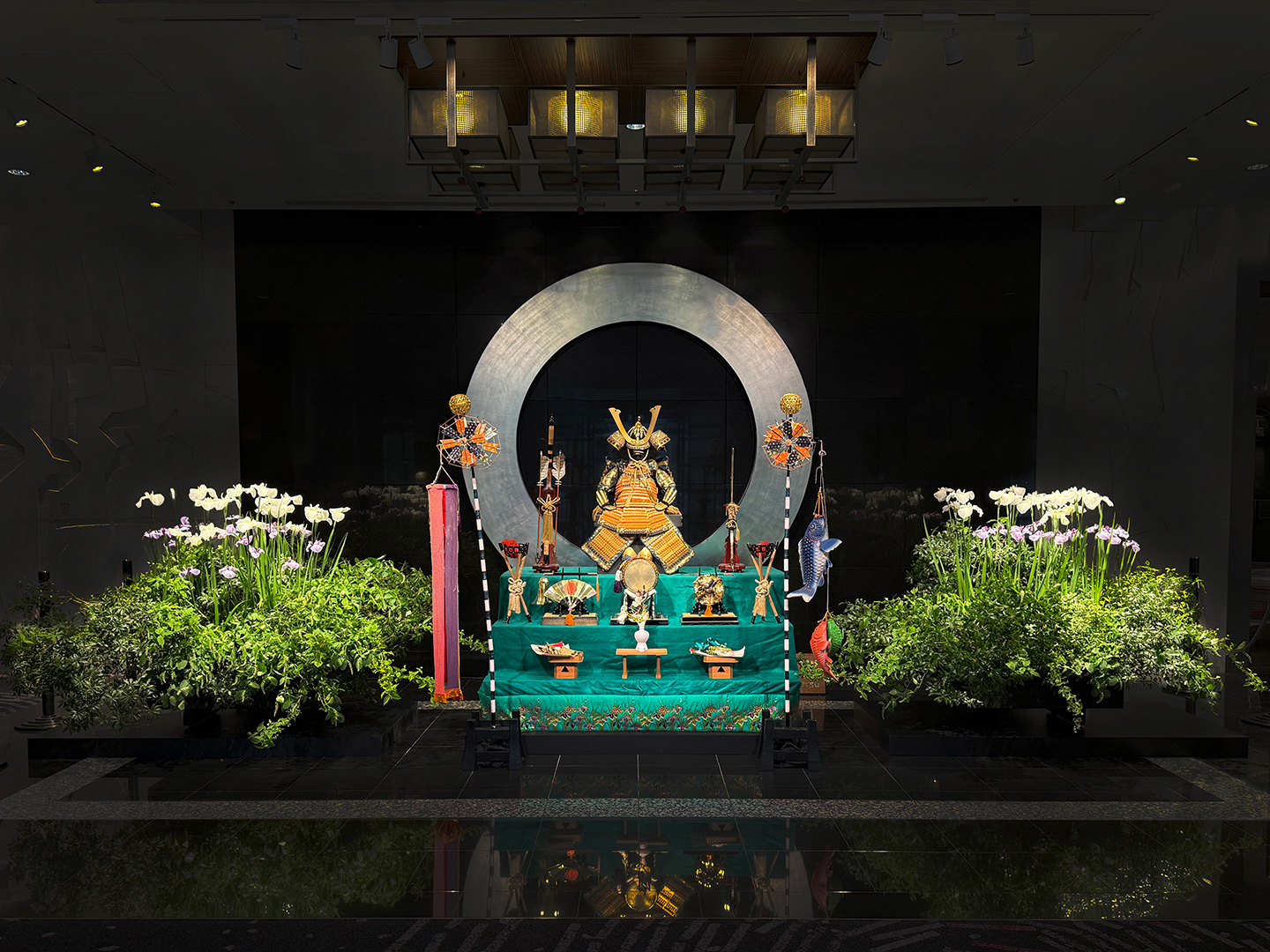 Entrance flowers installed in May
