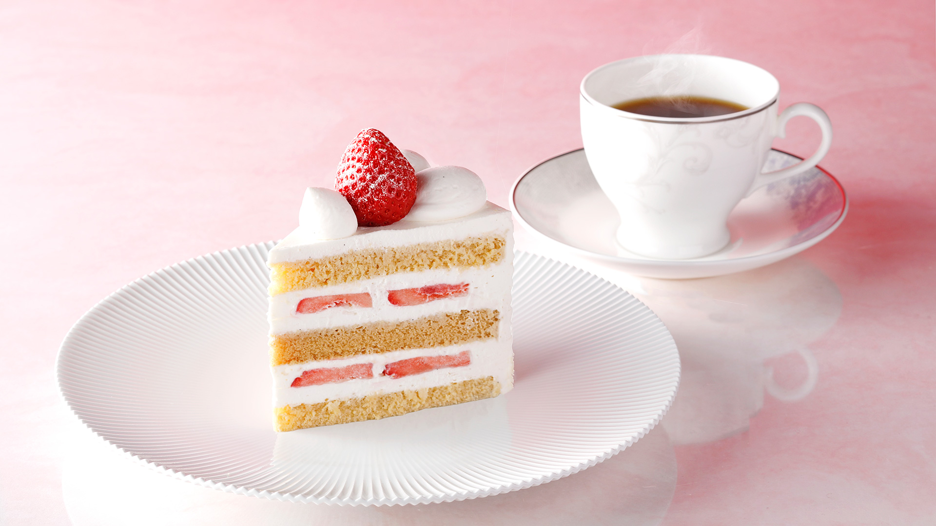 新スーパーあまおうショートケーキ　ゲイシャコーヒーセット