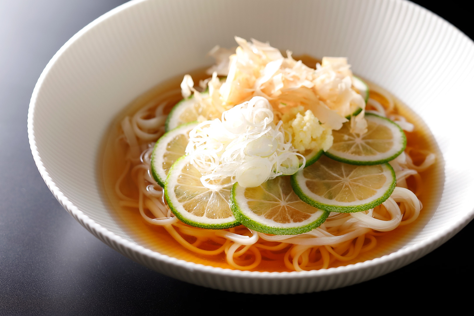Chilled Udon Noodles with Kabosu Citrus