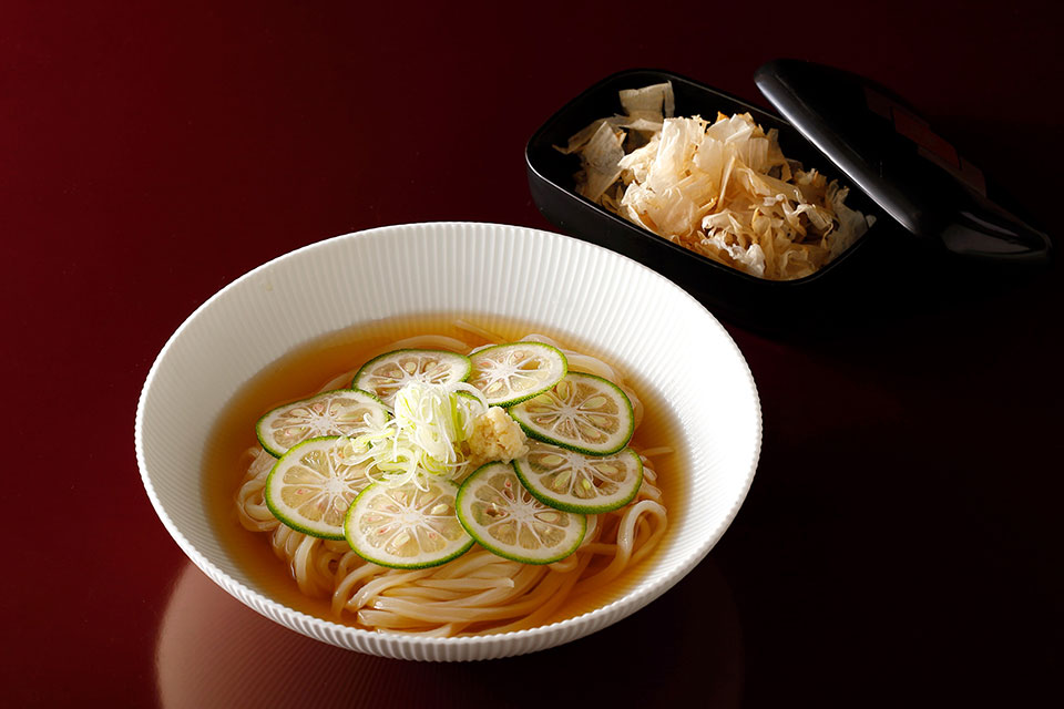 Chilled Udon Noodles with Kabosu