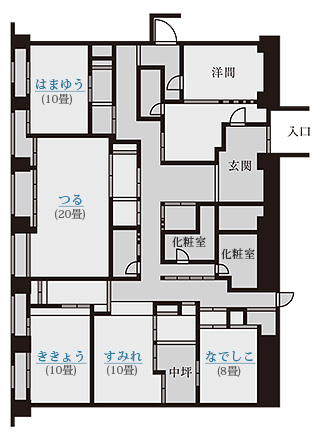 各個室の全体レイアウト図