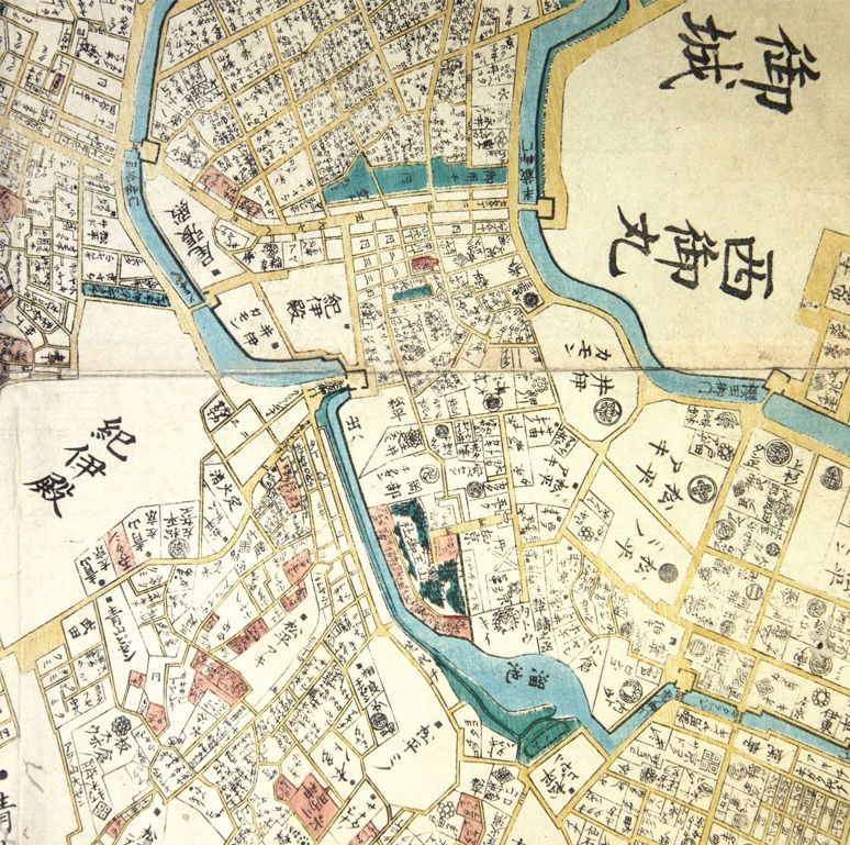江戸時代の紀尾井町付近の古地図の写真