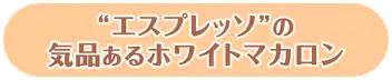 “エスプレッソ”の気品あるホワイトマカロン